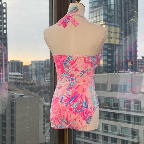 🆕 LILLY PULITZER 🧿 NWOT Lanai Halter 1PC Swimsuit, Light Pascha Pink - Sz 6 - Picture 7 of 13